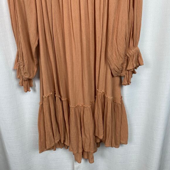 Free People Peach See Ya There Oversized Mini Dress Sz.L - Picture 15 of 16